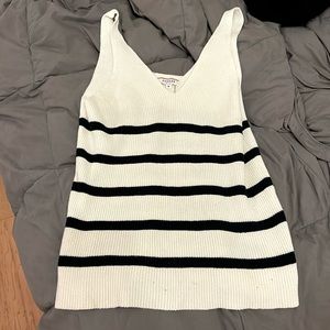 ANDRÉE WHITE AND BLACK STRIPPED KNIT TANK TOP